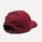 Cappellino classico a sei pannelli rosso uva con logo ricamato
