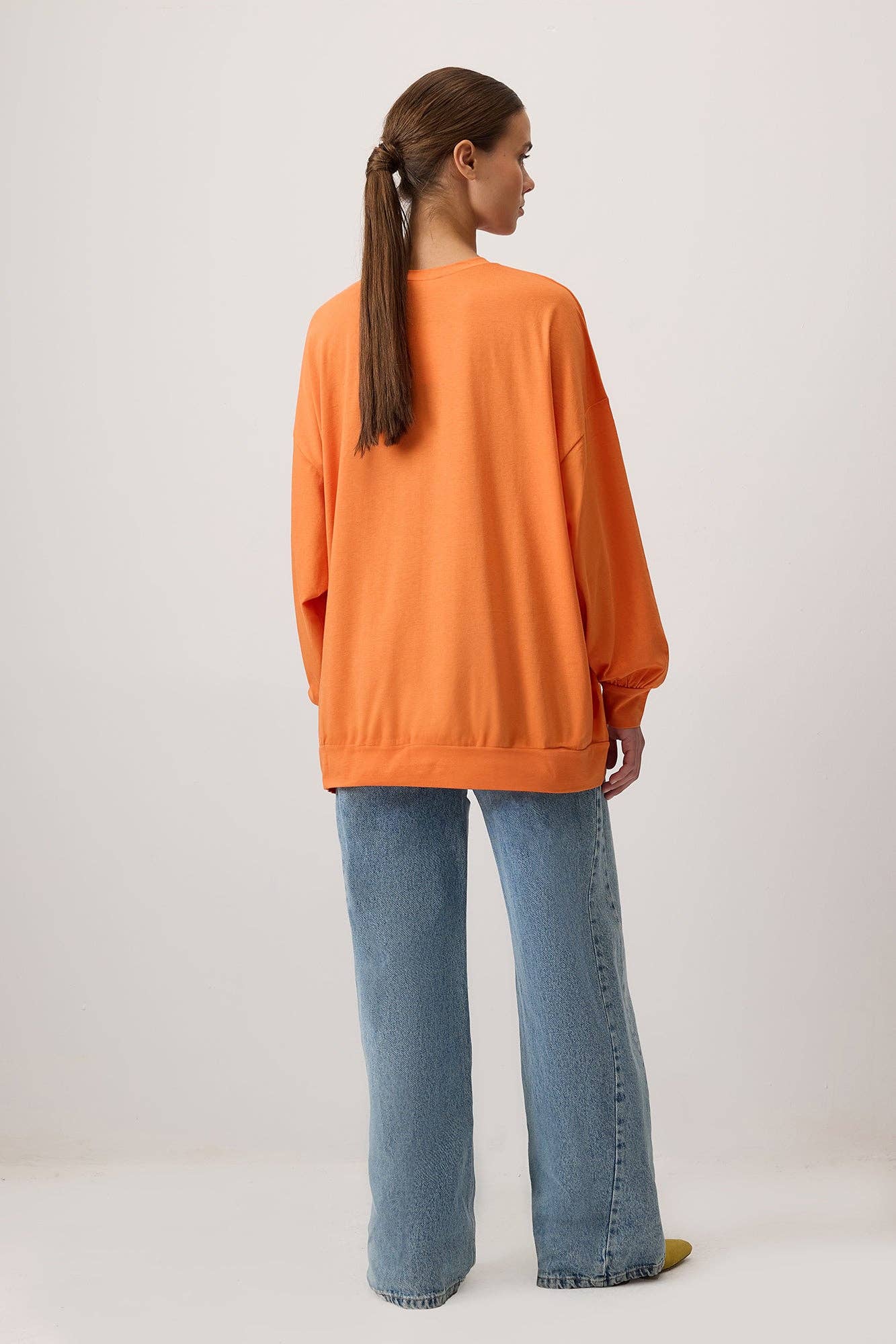 T-shirt basic oversize a manica lunga