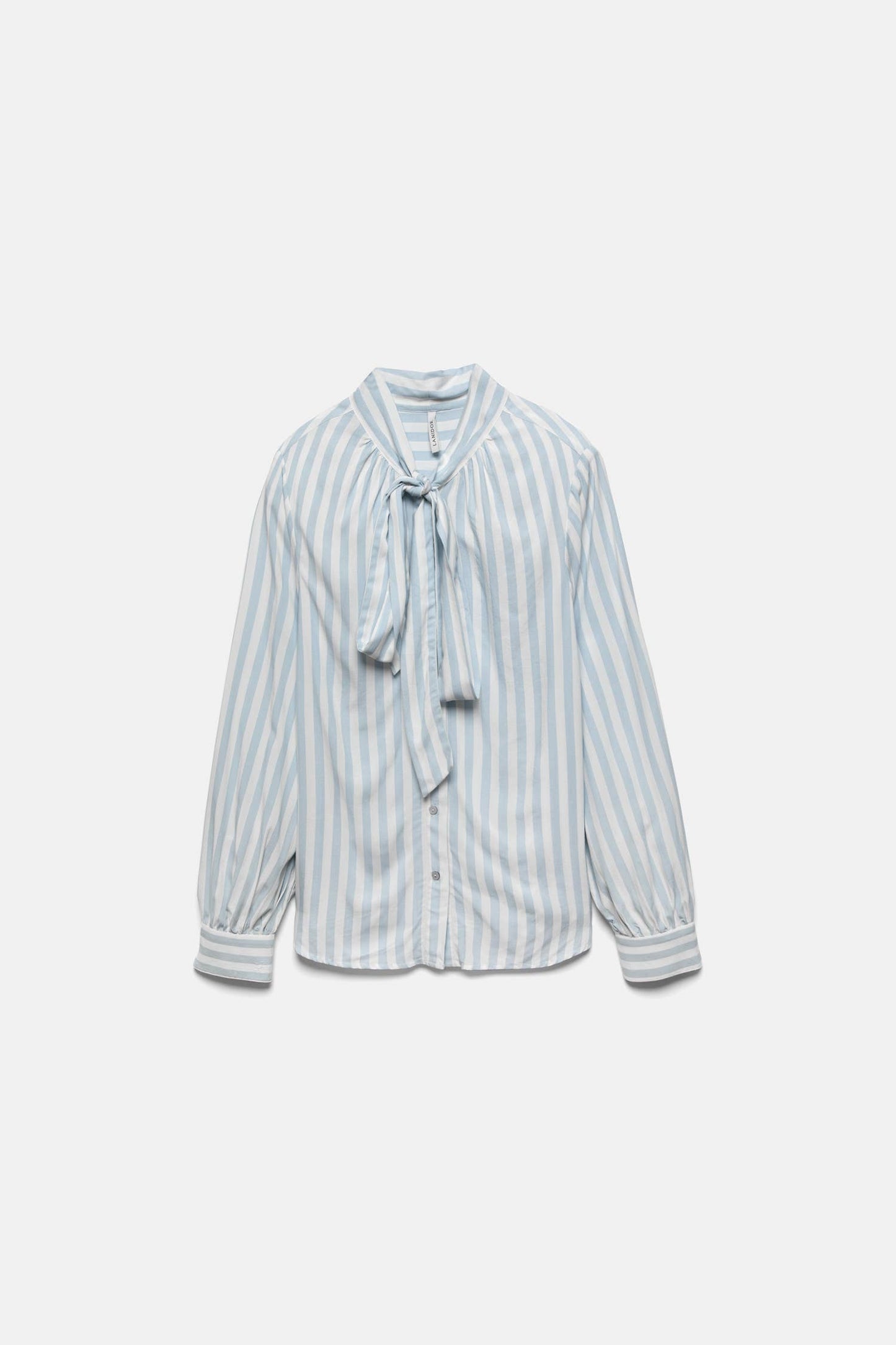 Camicia a righe con fiocco al collo