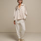 Tunica satinata oversize con bottoni