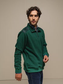 Polo da uomo con mezza zip in cotone e poliestere