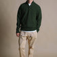 Maglia uomo Bernia con zip a un quarto verde foresta