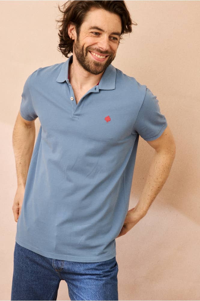 Polo Gaston in cotone biologico Blueberry