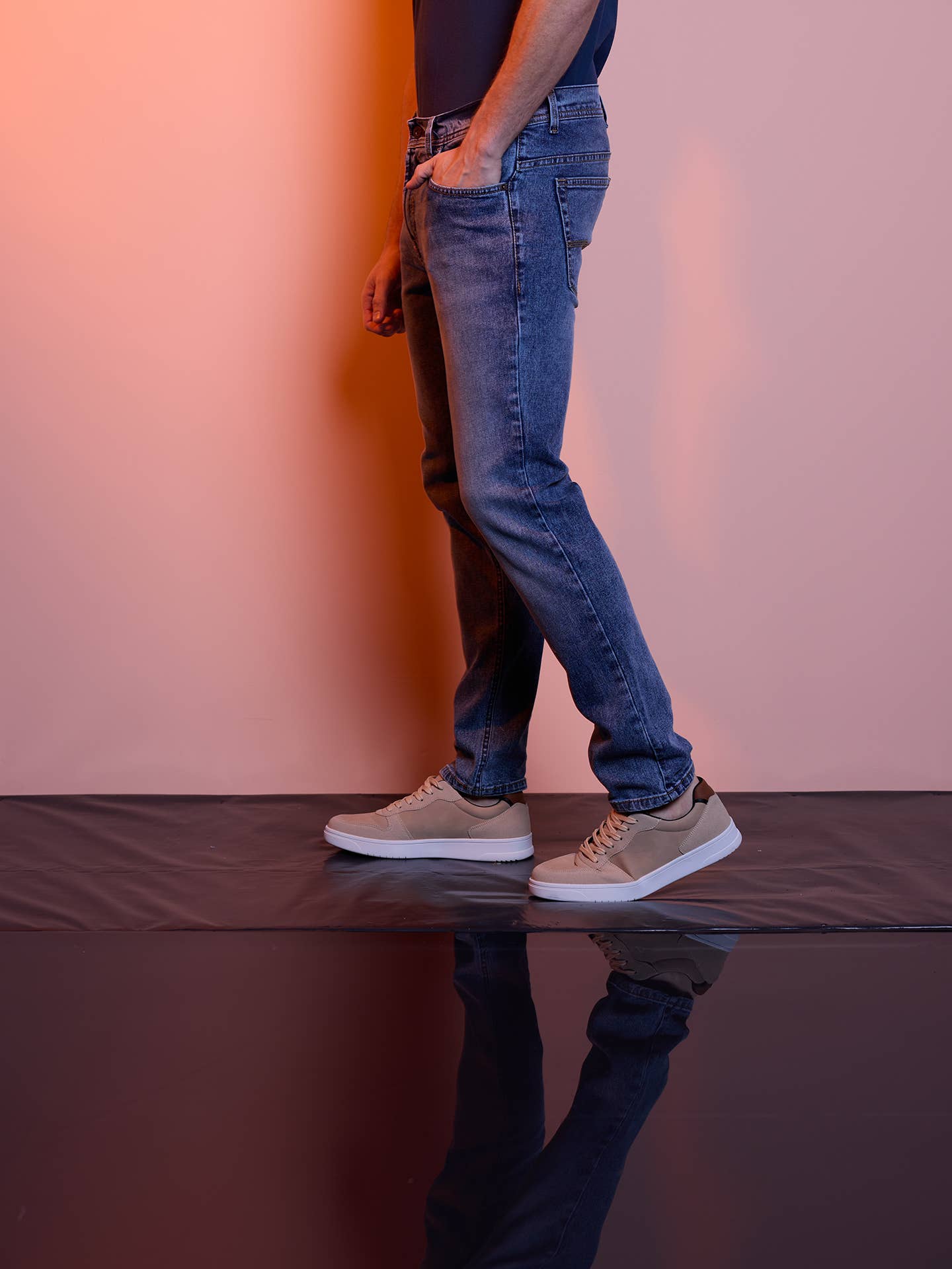 Jeans denim elasticizzati slim fit da uomo