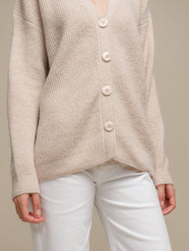 Cardigan in maglia con scollo a V e bottoni