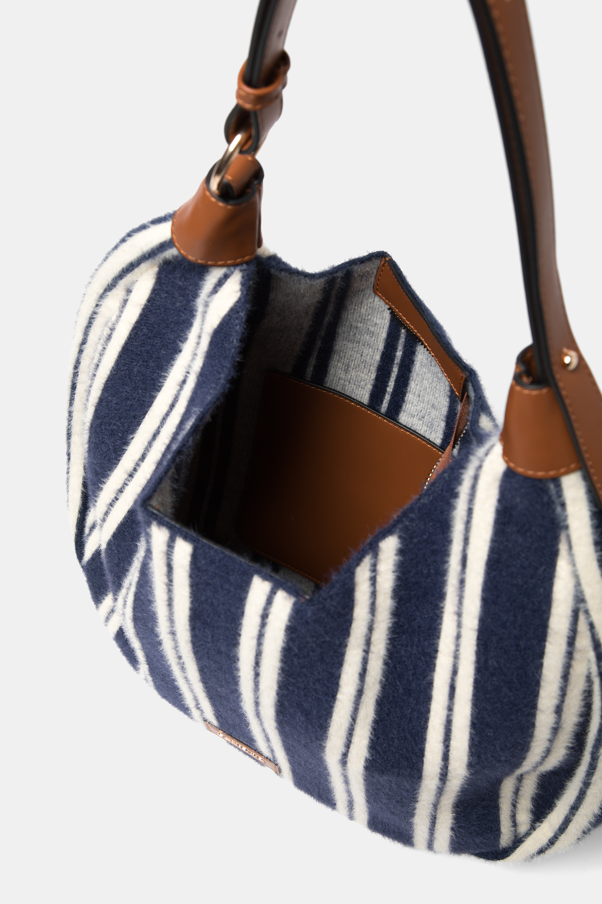 Borsa rustica a righe con tracolla
