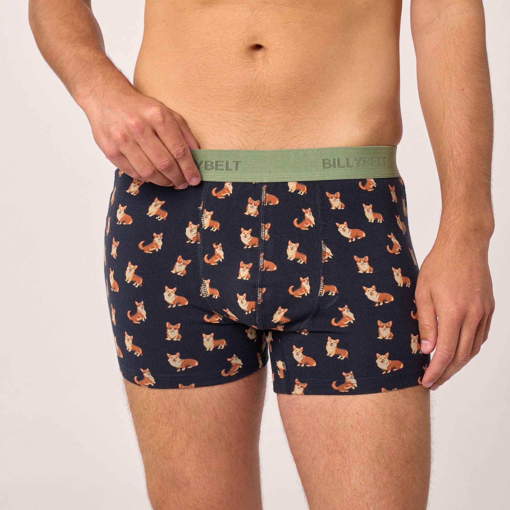 Boxer in cotone biologico con stampa Corgi