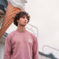 Felpa unisex rosa in cotone biologico con patch logo