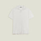 T-shirt in spugna bianca con colletto aperto