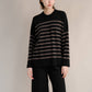Maglione Girocollo Oversize a Righe in Misto Cashmere