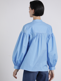 Camicia con maniche a palloncino e arricciatura