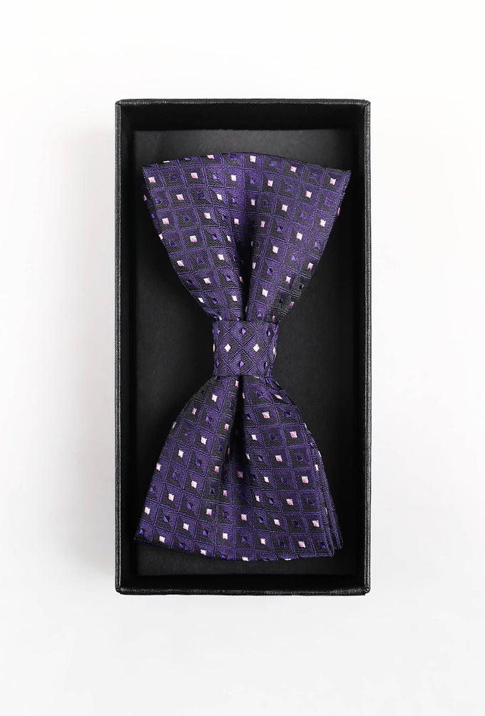Set papillon e fazzoletto da taschino viola