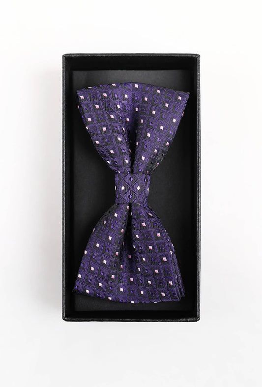 Set papillon e fazzoletto da taschino viola
