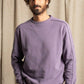 Felpa girocollo viola con maxi stampa sul retro