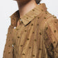 Abito camicia fantasia con maniche a palloncino e cintura a fiocco