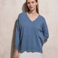 Maglione a maglia con scollo a V in viscosa con lurex