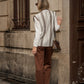 Gilet in lana jacquard con motivo geometrico
