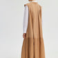 Abito maxi plissettato con collo annodato beige