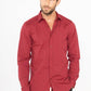 Camicia slim fit elasticizzata bordeaux da uomo