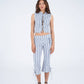 Top smanicato a righe con fiocchi Area