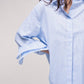 Blusa a righe con volant rinforzati