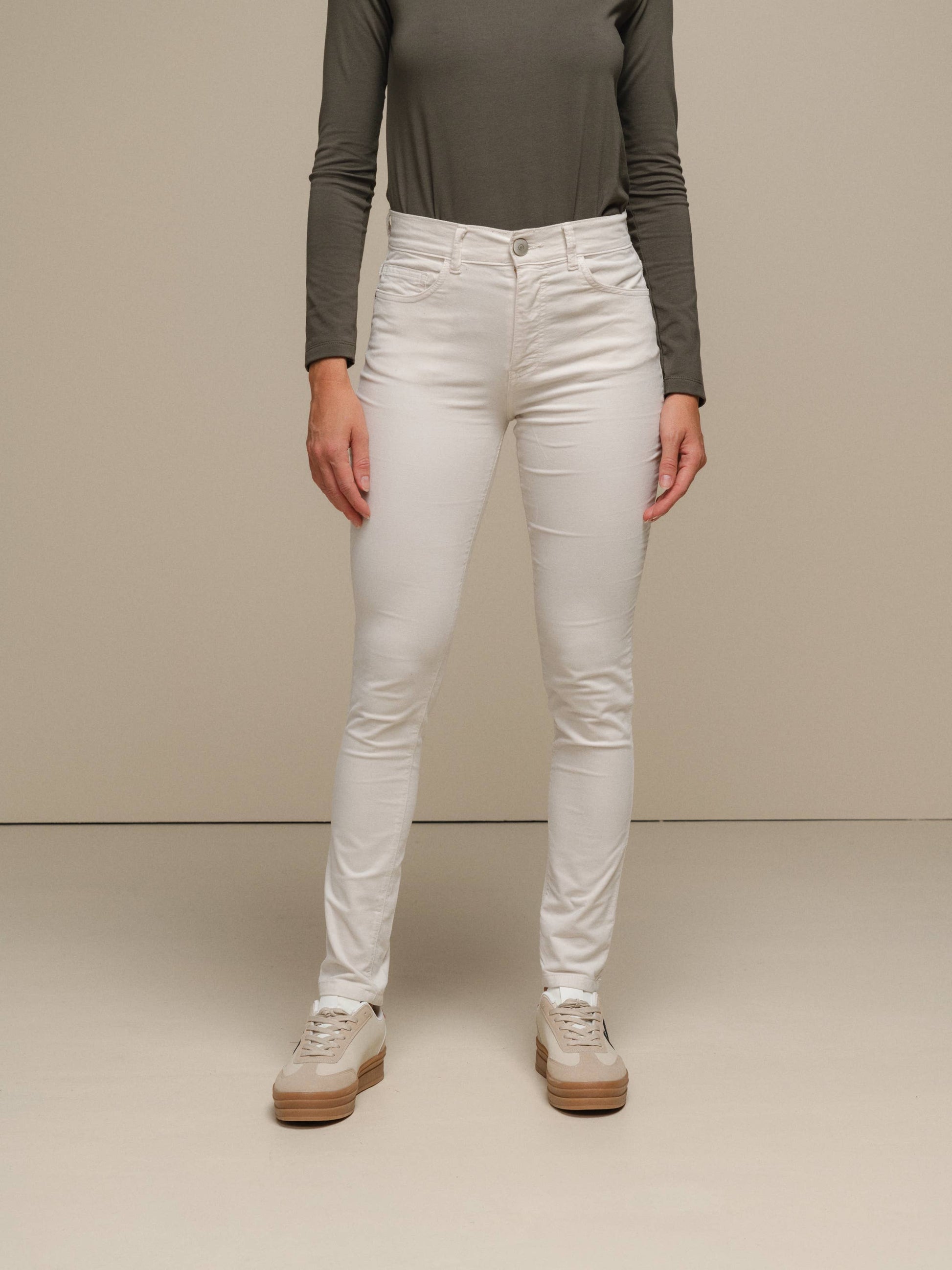Pantaloni skinny in velluto a coste in cotone stretch