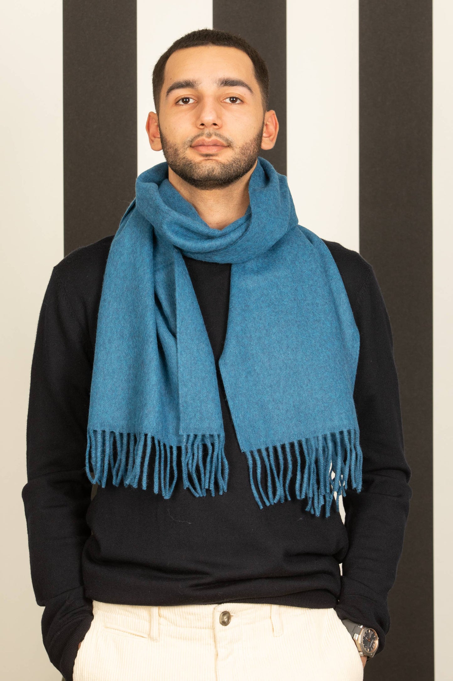 Sciarpa Batignoles Blu in Lana Merino