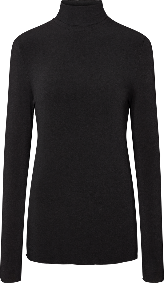 Maglia a collo alto Anna in misto lana nera