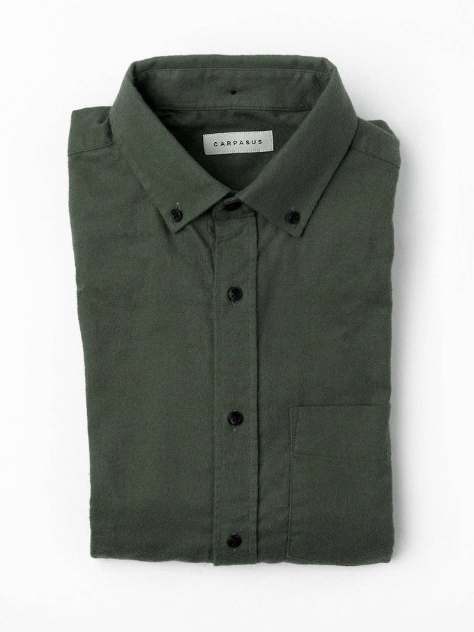 Camicia in flanella su misura Populus verde oliva