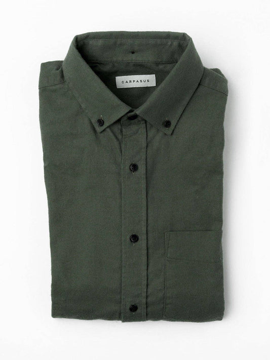 Camicia in flanella su misura Populus Olive