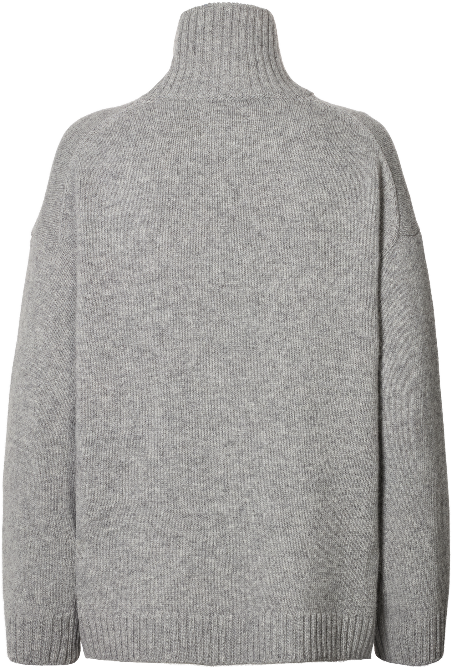 Maglione dolcevita in lana d’agnello grigio mélange