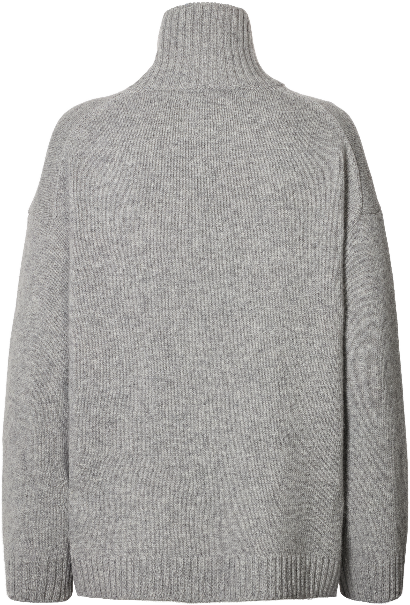Maglione dolcevita in lana d’agnello grigio mélange
