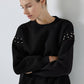 Felpa oversize con dettagli gioiello sulle maniche