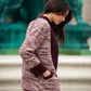 Cardigan cappotto in maglia melange con collo a scialle