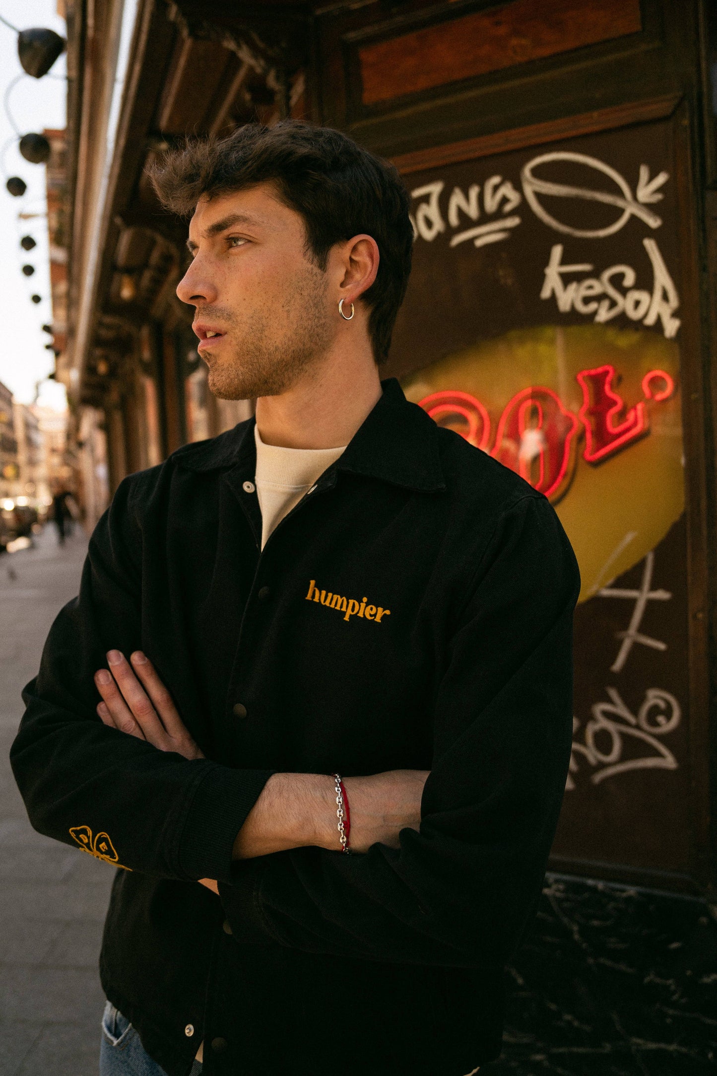 Giacca trucker nera Good Luck