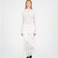 Gonna lunga asimmetrica in pizzo bianco Cupid