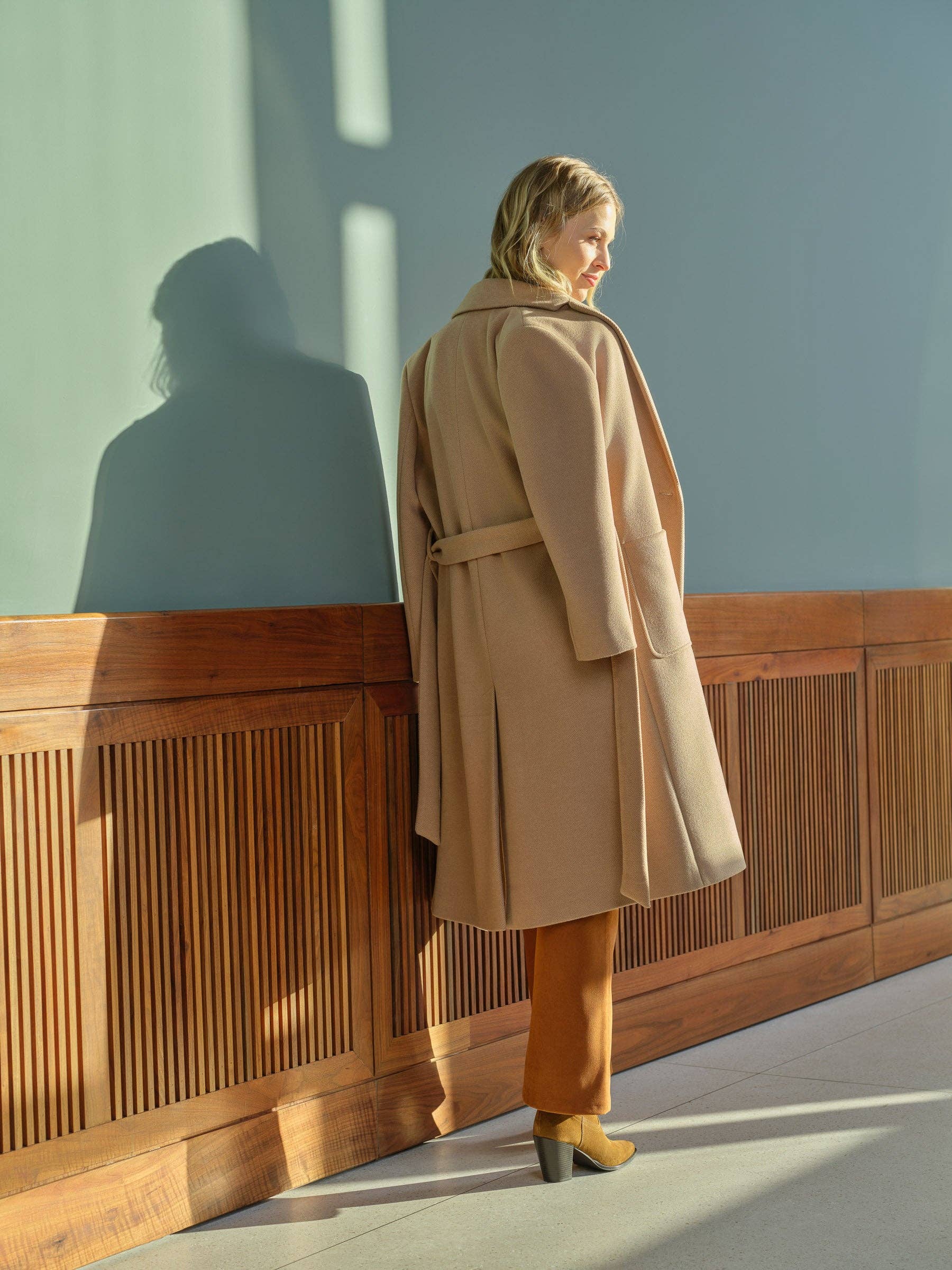 Giacca cappotto Fazenda con cintura a fiocco e bottone