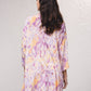 Vestito corto oversize in satin con stampa