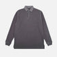 Maglione polo pesante tinto a pigmento in peltro