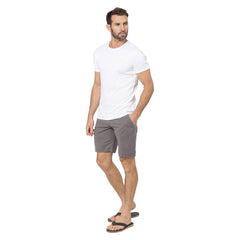Pantaloncini estivi uomo in cotone e lino grigio