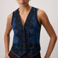 Gilet in denim ricamato