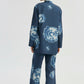 Giacca tie-dye blu stile kimono
