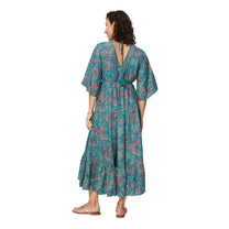Abito lungo estivo boho con maniche a tre quarti