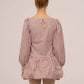 Abito mini a righe rosse con pois blu