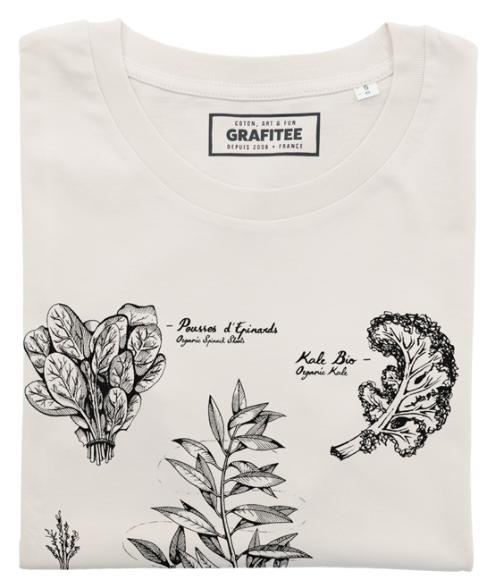 T-shirt unisex in cotone biologico con stampa botanica Olive