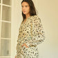 Abito midi in cotone con stampa animalier e cintura