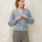 Cardigan a coste in misto cashmere minimal