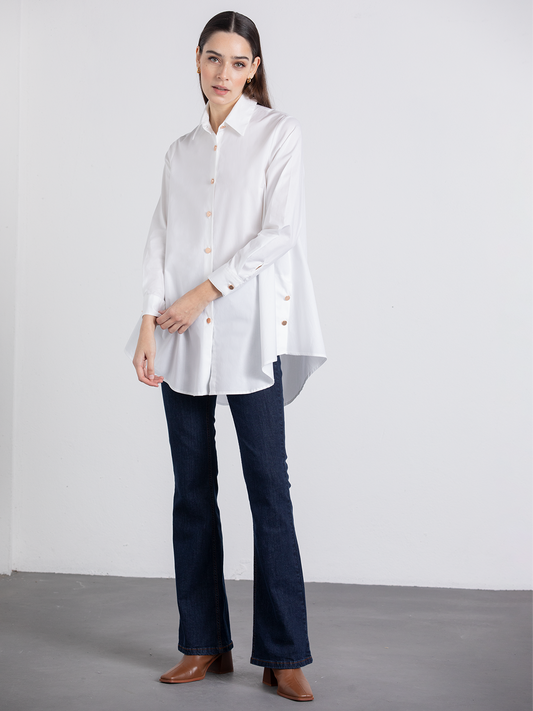 Tunica camicia lunga bianca