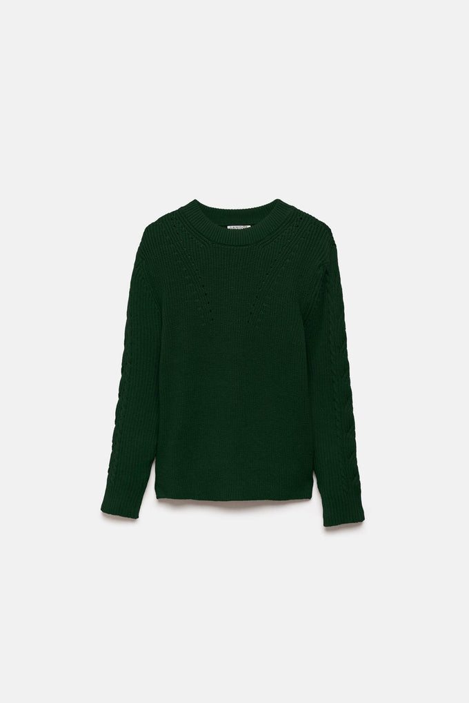 Maglione in Maglia Strutturata Girocollo