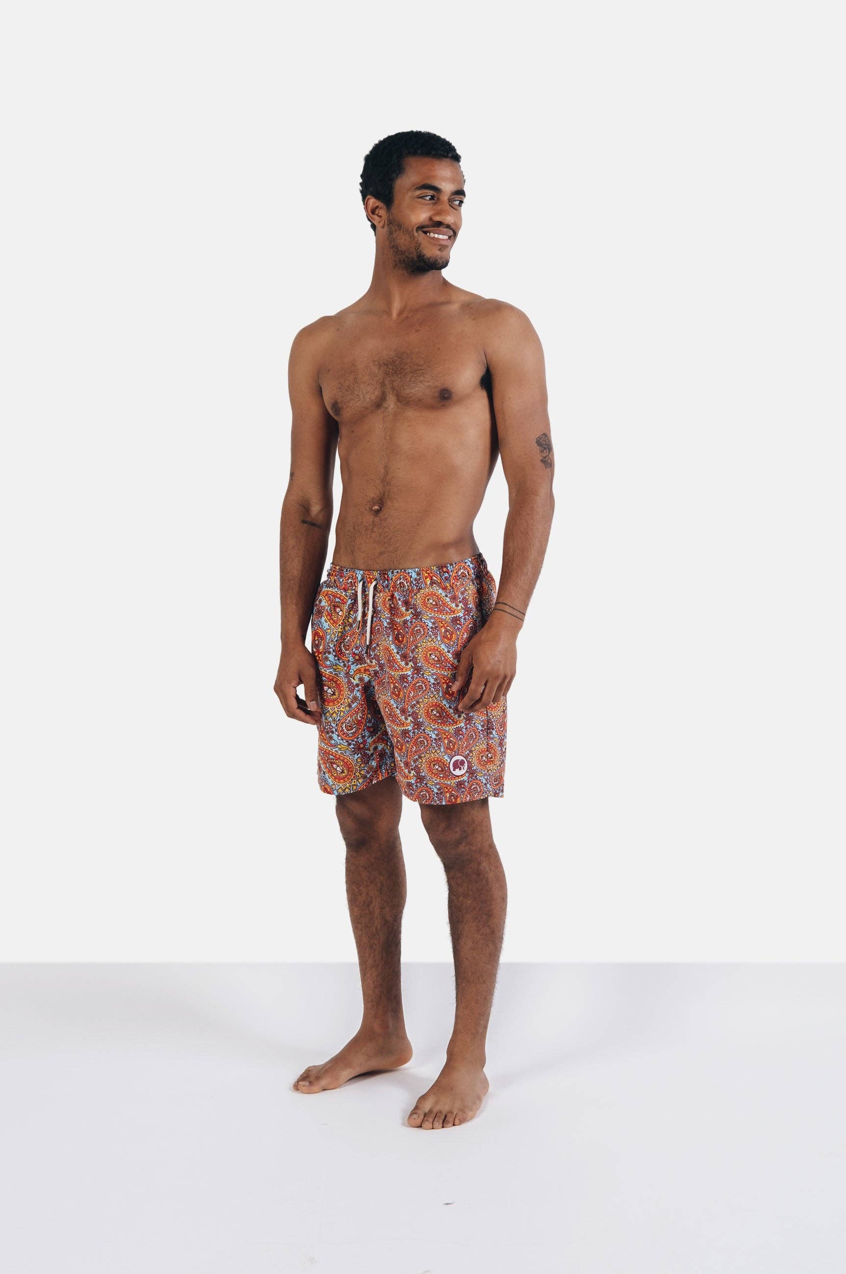 Costume da bagno uomo paisley caraibico in filato SEAQUAL®